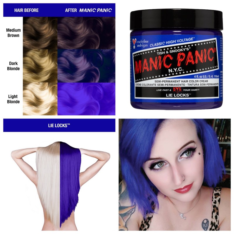 Синяя краска для волос LIE LOCKS CLASSIC HAIR DYE - Manic Panic